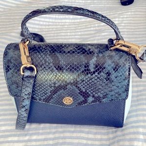 Tory Burch leather and croc crossbody bag